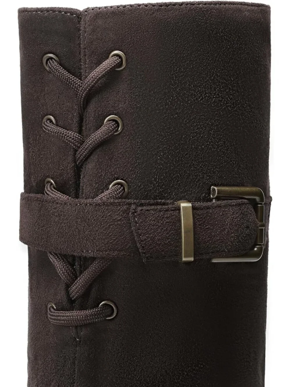 Women's Brown Flat Heel Pointed Toe Slouch Over The Knee Thigh High Boots